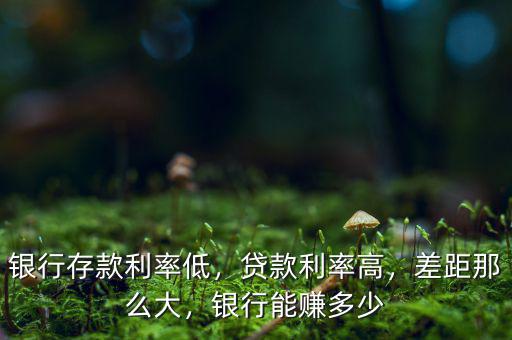 銀行存款利率低，貸款利率高，差距那么大，銀行能賺多少