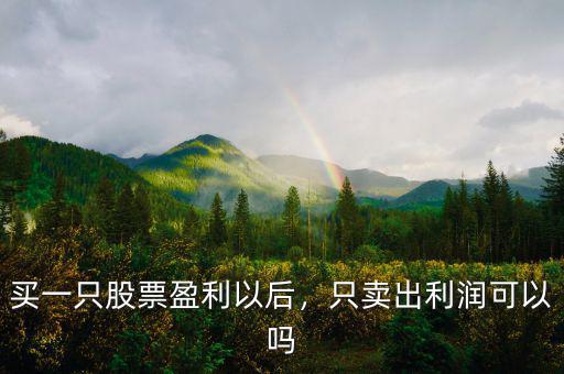 買一只股票盈利以后，只賣出利潤可以嗎