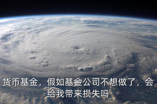 貨幣基金，假如基金公司不想做了，會(huì)給我?guī)頁p失嗎