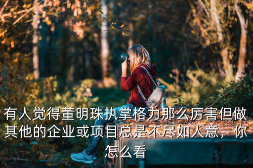有人覺得董明珠執(zhí)掌格力那么厲害但做其他的企業(yè)或項目總是不盡如人意，你怎么看