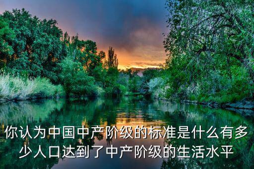 你認為中國中產(chǎn)階級的標(biāo)準(zhǔn)是什么有多少人口達到了中產(chǎn)階級的生活水平