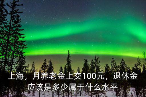 上海，月養(yǎng)老金上交100元，退休金應(yīng)該是多少屬于什么水平