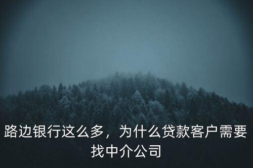 路邊銀行這么多，為什么貸款客戶(hù)需要找中介公司