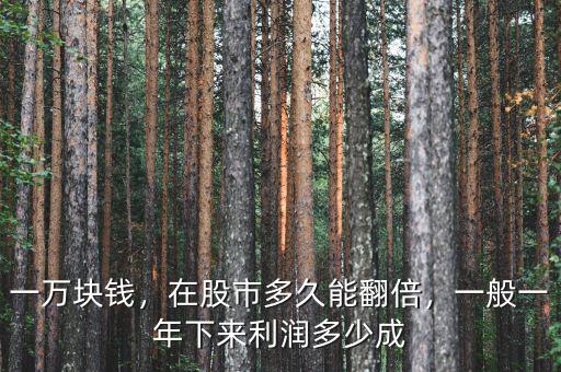 一萬塊錢，在股市多久能翻倍，一般一年下來利潤多少成