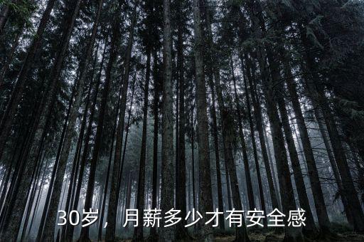 30歲，月薪多少才有安全感