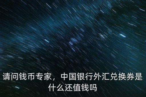 請(qǐng)問(wèn)錢幣專家，中國(guó)銀行外匯兌換券是什么還值錢嗎