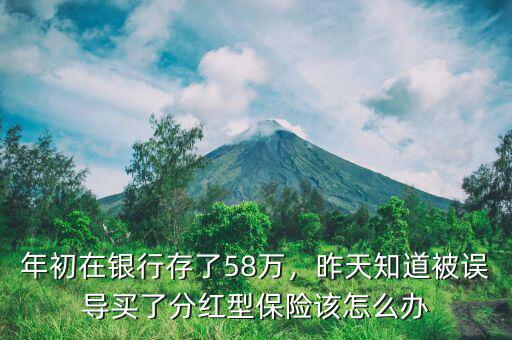 年初在銀行存了58萬，昨天知道被誤導(dǎo)買了分紅型保險該怎么辦