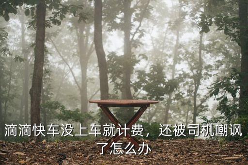 滴滴快車沒上車就計費，還被司機嘲諷了怎么辦