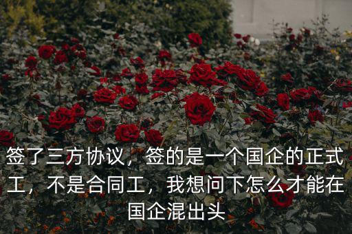 簽了三方協(xié)議，簽的是一個(gè)國企的正式工，不是合同工，我想問下怎么才能在國企混出頭