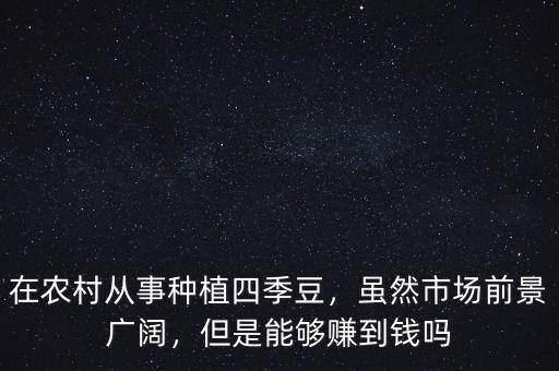 在農(nóng)村從事種植四季豆，雖然市場前景廣闊，但是能夠賺到錢嗎