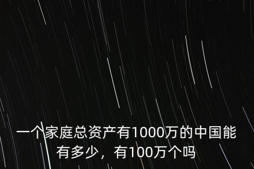 一個家庭總資產(chǎn)有1000萬的中國能有多少，有100萬個嗎