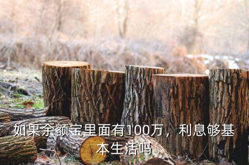 如果余額寶里面有100萬，利息夠基本生活嗎