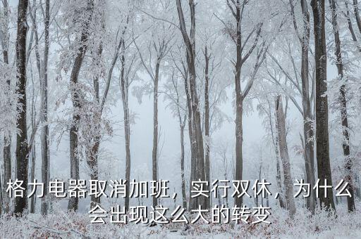 格力電器取消加班，實(shí)行雙休，為什么會(huì)出現(xiàn)這么大的轉(zhuǎn)變