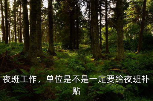 夜班工作，單位是不是一定要給夜班補(bǔ)貼