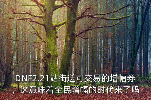 DNF2.21站街送可交易的增幅券，這意味著全民增幅的時代來了嗎