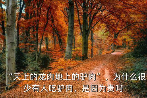 “天上的龍肉地上的驢肉”，為什么很少有人吃驢肉，是因為貴嗎
