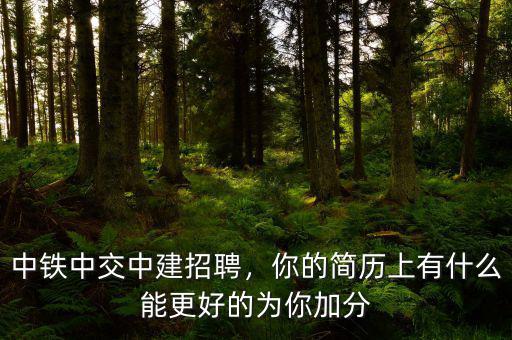 中鐵中交中建招聘，你的簡(jiǎn)歷上有什么能更好的為你加分