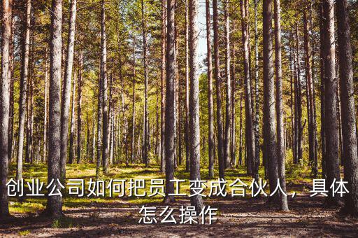 創(chuàng)業(yè)公司如何把員工變成合伙人，具體怎么操作