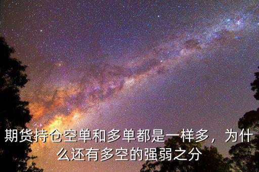 期貨持倉空單和多單都是一樣多，為什么還有多空的強弱之分