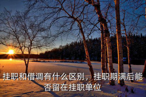 掛職和借調(diào)有什么區(qū)別，掛職期滿后能否留在掛職單位