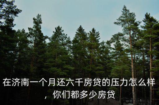 在濟南一個月還六千房貸的壓力怎么樣，你們都多少房貸