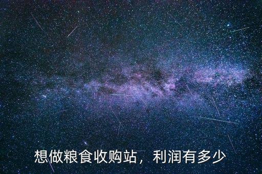 想做糧食收購(gòu)站，利潤(rùn)有多少