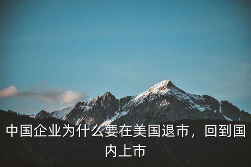 中國企業(yè)為什么要在美國退市，回到國內上市