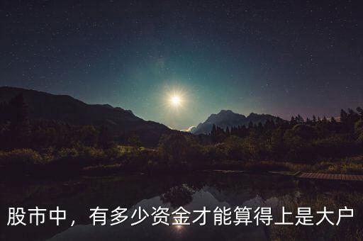 股市中，有多少資金才能算得上是大戶