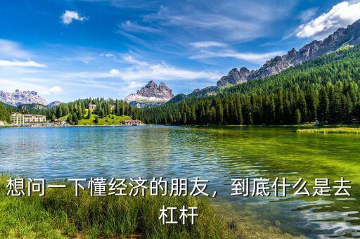 想問一下懂經(jīng)濟(jì)的朋友，到底什么是去杠桿