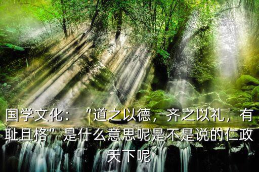 國學(xué)文化：“道之以德，齊之以禮，有恥且格”是什么意思呢是不是說的仁政天下呢