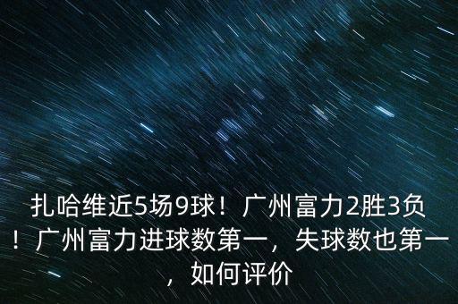 扎哈維近5場9球！廣州富力2勝3負(fù)！廣州富力進(jìn)球數(shù)第一，失球數(shù)也第一，如何評價(jià)