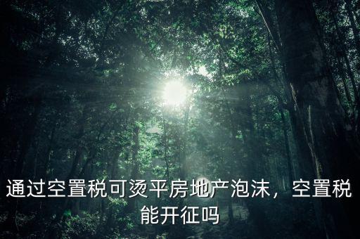 通過空置稅可燙平房地產(chǎn)泡沫，空置稅能開征嗎