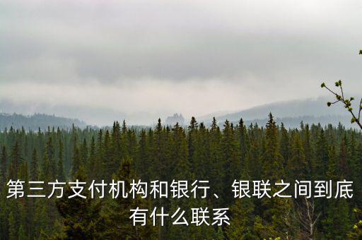 第三方支付機(jī)構(gòu)和銀行、銀聯(lián)之間到底有什么聯(lián)系