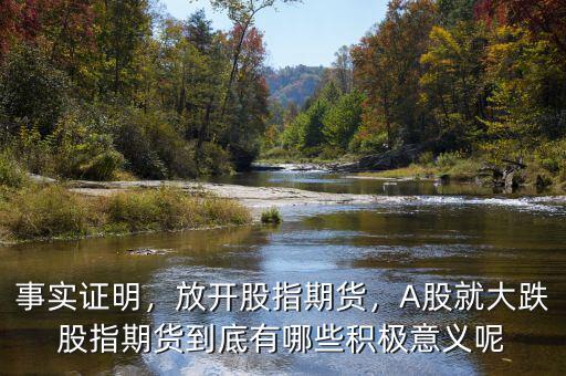 事實(shí)證明，放開(kāi)股指期貨，A股就大跌股指期貨到底有哪些積極意義呢