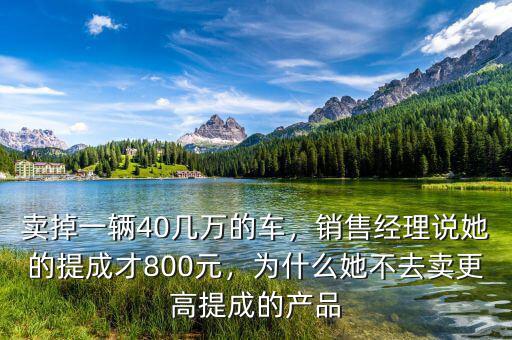 賣掉一輛40幾萬(wàn)的車，銷售經(jīng)理說(shuō)她的提成才800元，為什么她不去賣更高提成的產(chǎn)品