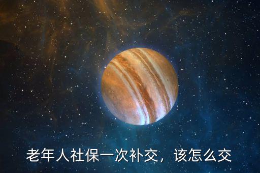 老年人社保一次補(bǔ)交，該怎么交