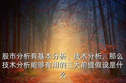 股市分析有基本分析、技術(shù)分析，那么技術(shù)分析能夠有用的三大前提假設(shè)是什么