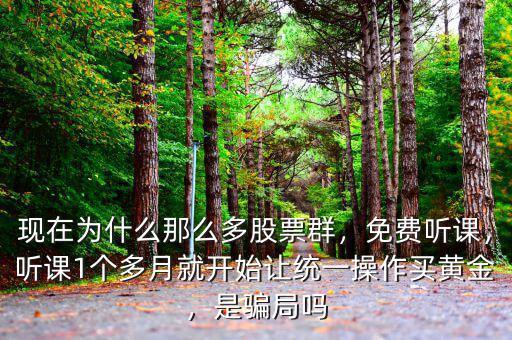 現(xiàn)在為什么那么多股票群，免費聽課，聽課1個多月就開始讓統(tǒng)一操作買黃金，是騙局嗎