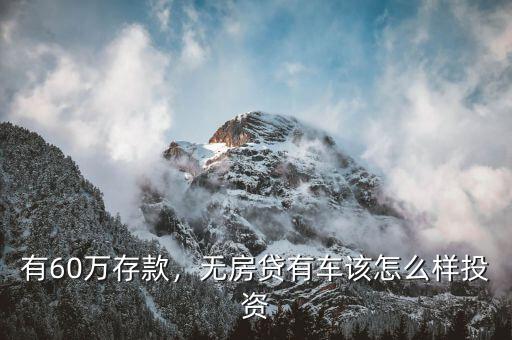 有60萬存款，無房貸有車該怎么樣投資