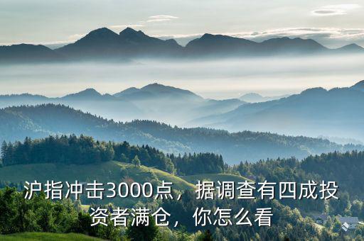 滬指沖擊3000點(diǎn)，據(jù)調(diào)查有四成投資者滿倉(cāng)，你怎么看