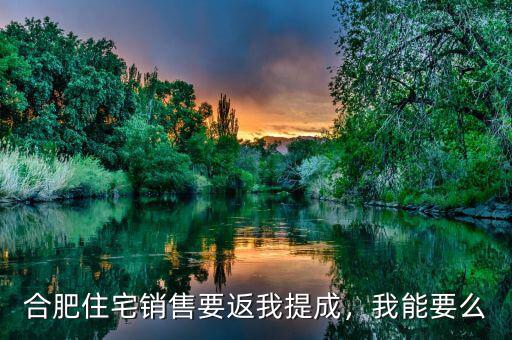 合肥住宅銷售要返我提成，我能要么