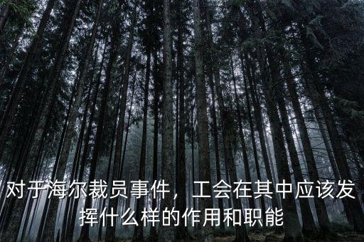 對于海爾裁員事件，工會在其中應(yīng)該發(fā)揮什么樣的作用和職能