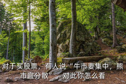 對(duì)于買(mǎi)股票，有人說(shuō)“牛市要集中，熊市宜分散”，對(duì)此你怎么看