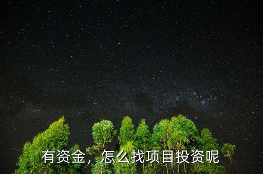 有資金，怎么找項(xiàng)目投資呢