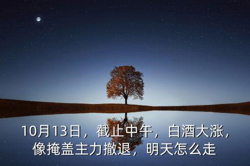10月13日，截止中午，白酒大漲，像掩蓋主力撤退，明天怎么走