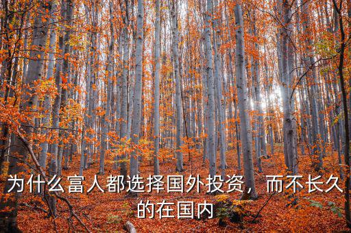 為什么富人都選擇國外投資，而不長久的在國內(nèi)