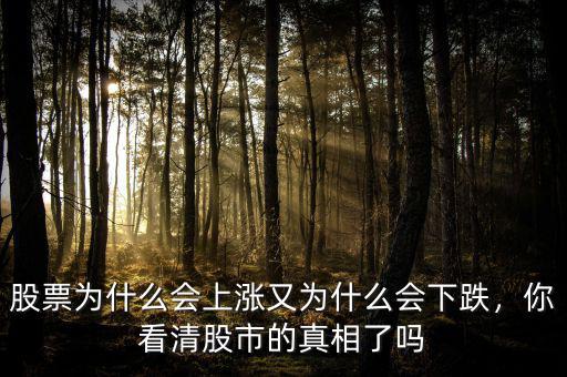 股票為什么會上漲又為什么會下跌，你看清股市的真相了嗎