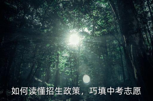 如何讀懂招生政策，巧填中考志愿