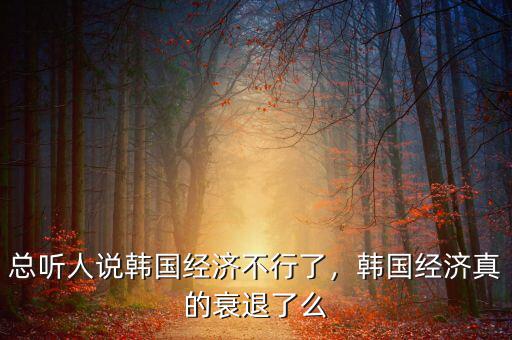 總聽(tīng)人說(shuō)韓國(guó)經(jīng)濟(jì)不行了，韓國(guó)經(jīng)濟(jì)真的衰退了么