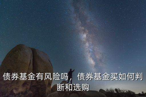 債券基金有風險嗎，債券基金買如何判斷和選購